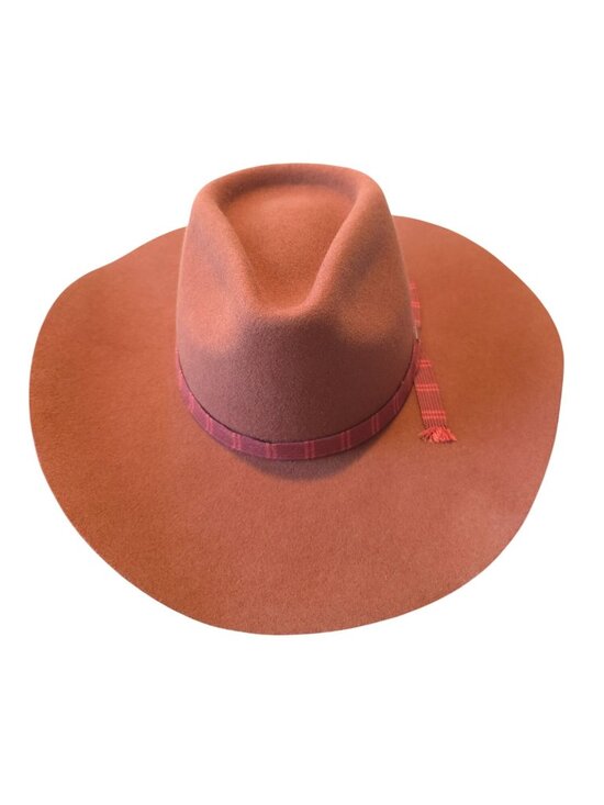 NWT Brixton Leigh Burnt Henna Wool Felt Cowboy Western Fedora Hat L (7-1/2) main image 10